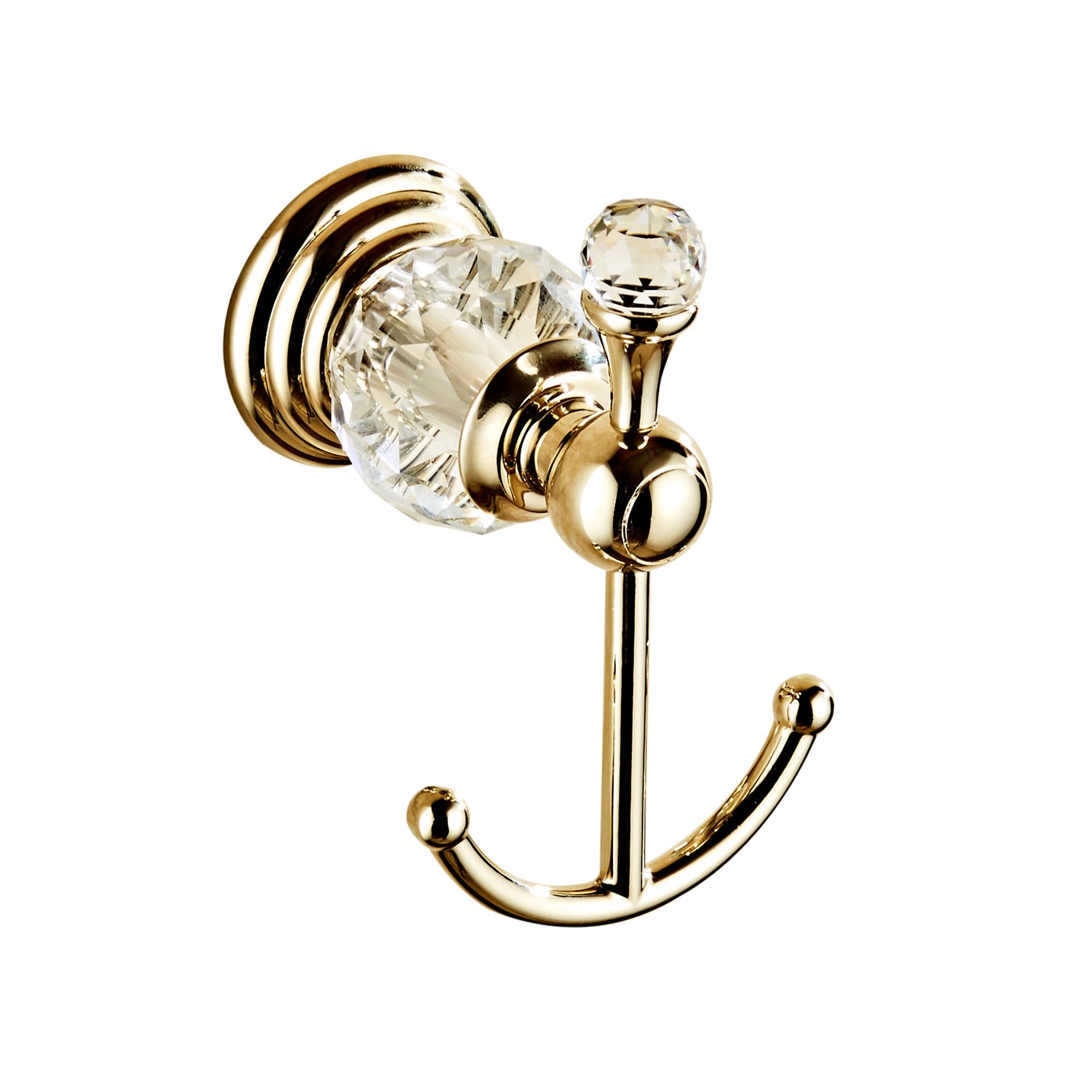 Peonybath Bright Gold Golden Bathroom Robe Hooks,Towel Hook Gold Crystal Bathroom Hardware