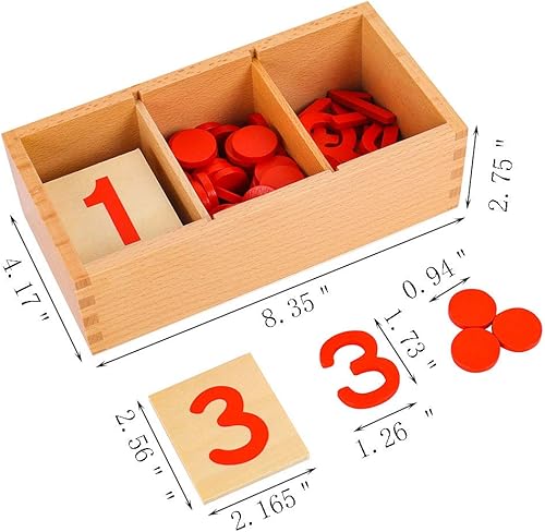Miniatura 2 de Tarjetas Montessori y contadores con juegos de matemáticas numéricos recortados y juguetes de enseñanza de números para contar
