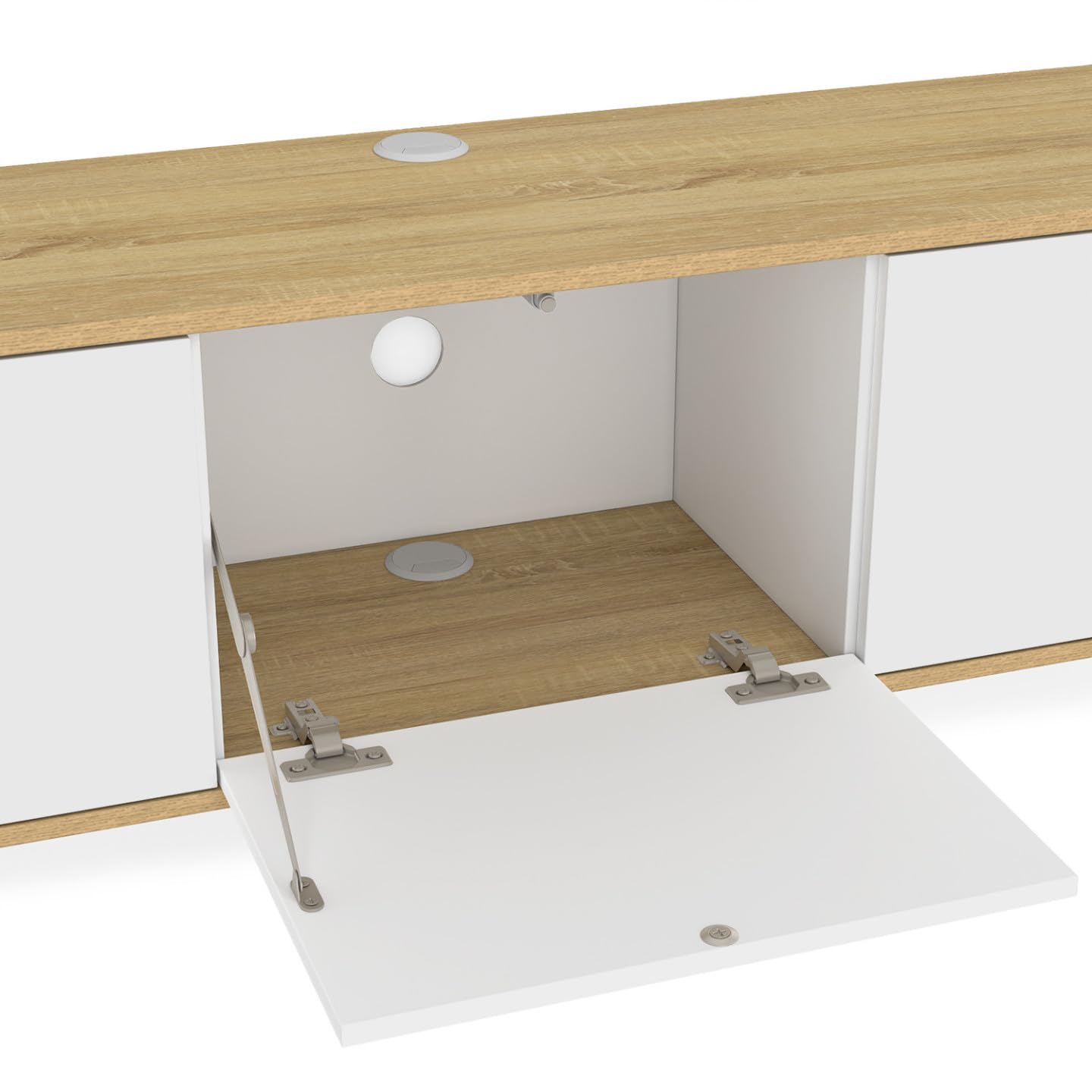 IDMarket Leora - Mueble para TV (180 cm, colgante de 3 puertas, madera y blanco), color blanco