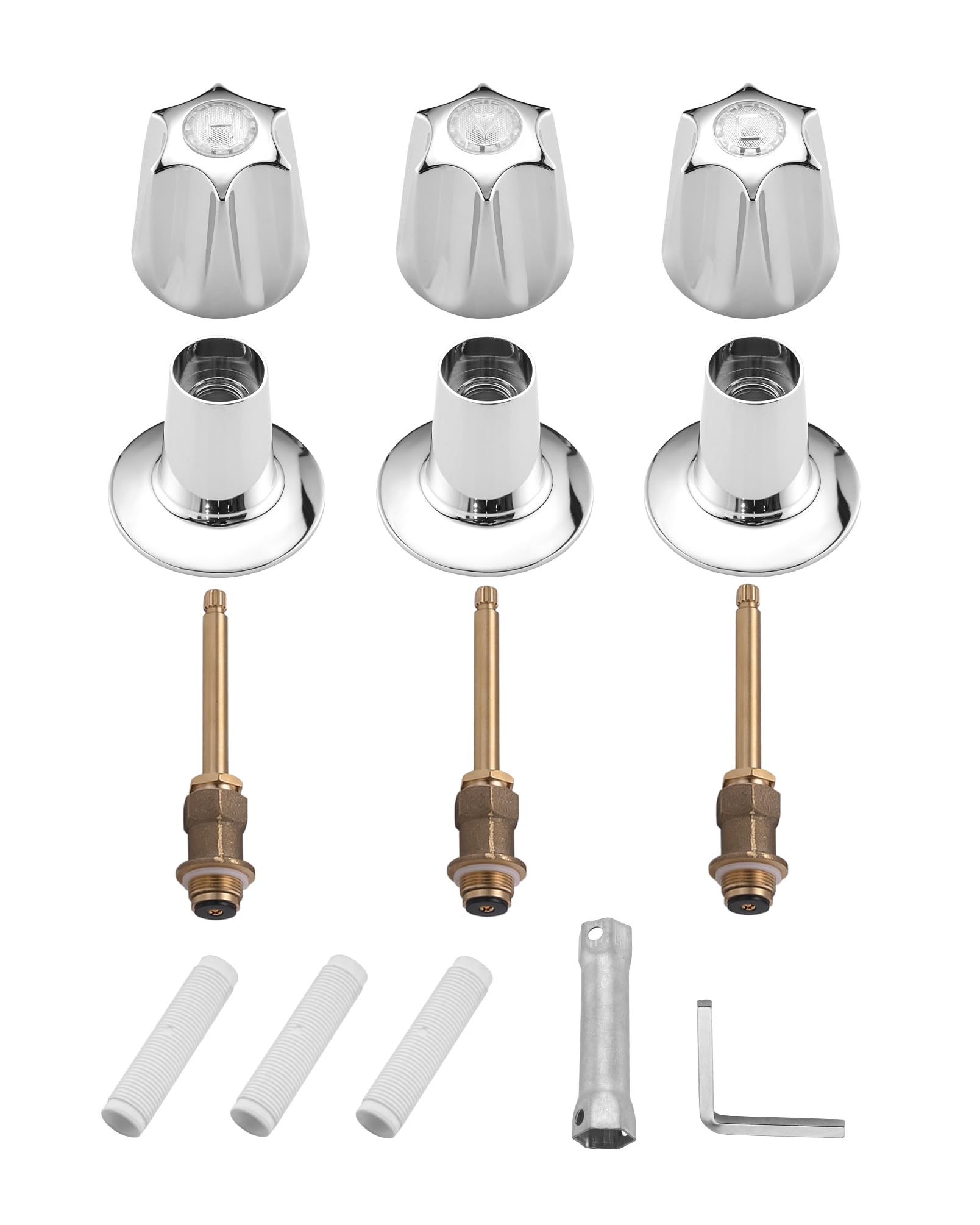 Photo 1 of Ultrimkit Bathtub& Shower 3-Handle Remodel/Rebuild Trim Kit Replacement for Price Pfister Verve, 3 Knob Metal Handle?Chrome