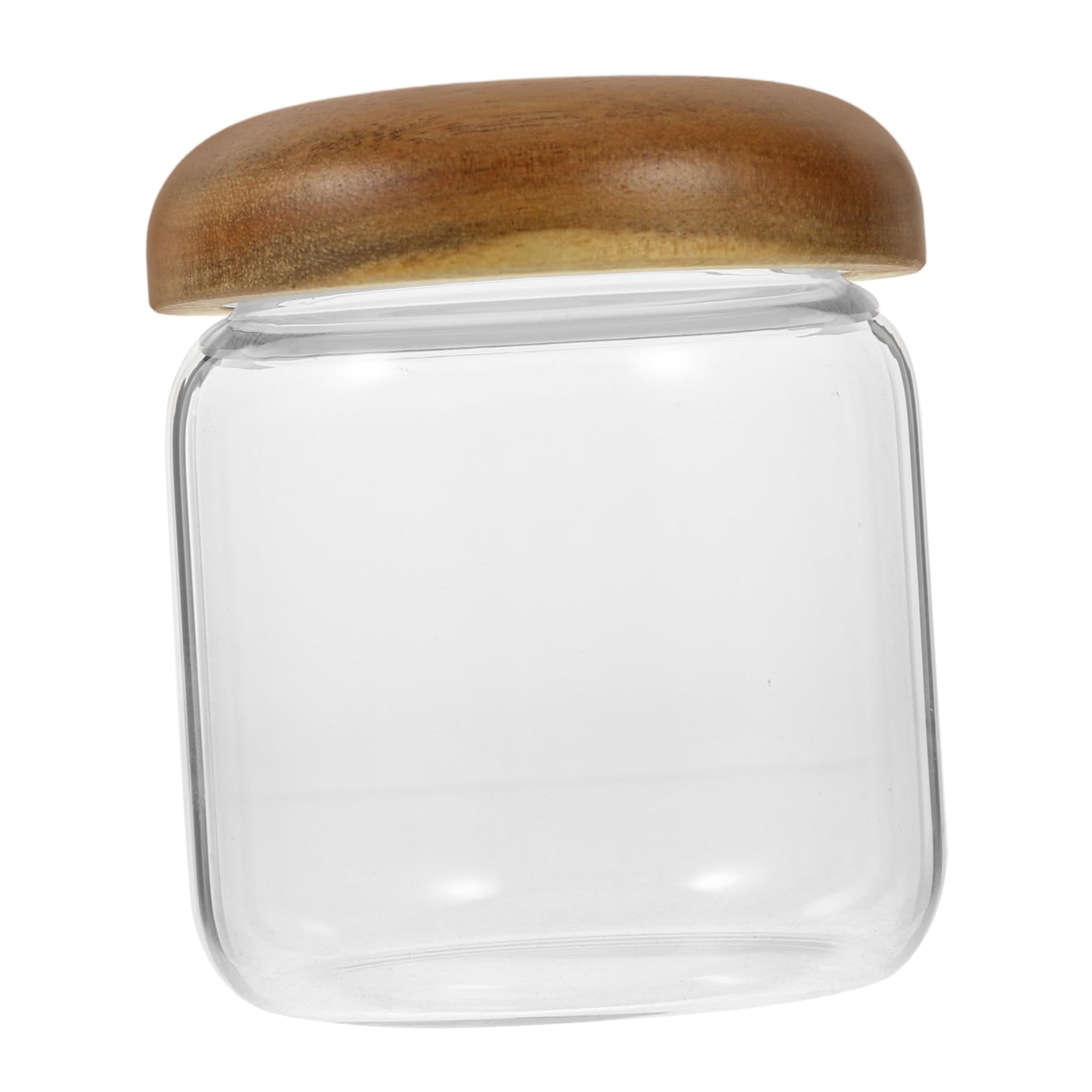 OFFSCH 380ml Home Honey Jar Wooden Lid Honey Dispenser Kitchen Storage for Honey Syrup Spices Salt Sugar