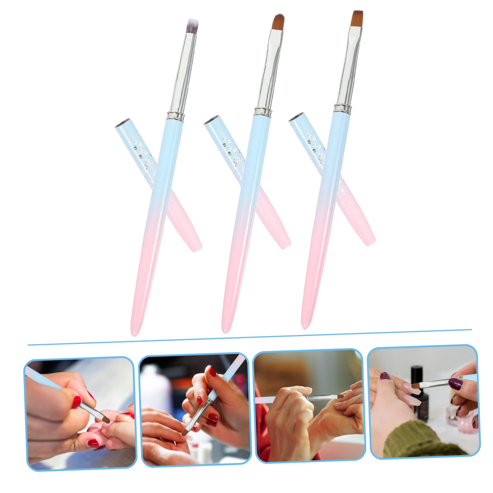 FOMIYES Kit Di 4 Strumenti Per Nail Art Set Di Pennelli Per Nail Art Penna Per Nail Art Strumenti Per Manicure Per Nail Art Salone Di Bellezza Casa 3 Pezzi * 4