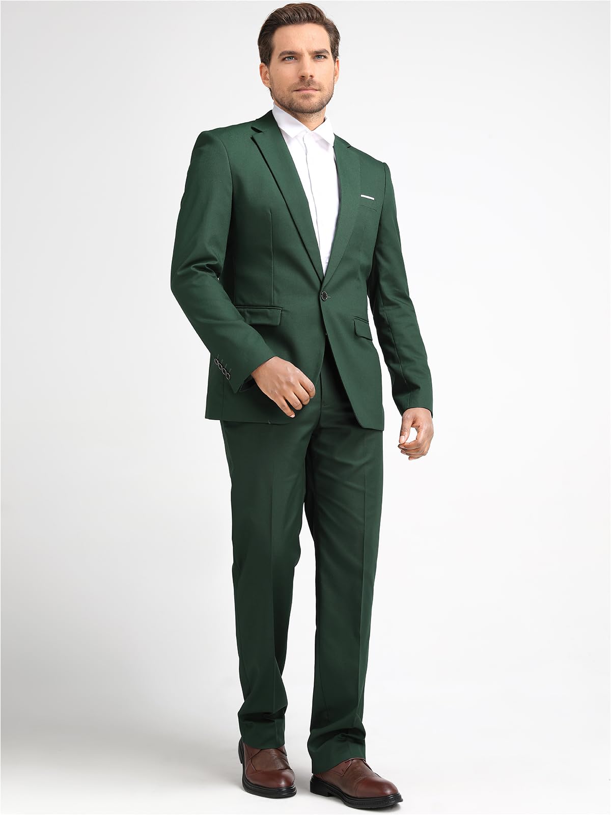 Allthemen Abiti da Uomo 2 Pezzi Suit Slim Fit Wedding Dinner Tuxedo Abiti per Uomo Business Casual Giacca e Pantaloni 10 Colori Disponibili