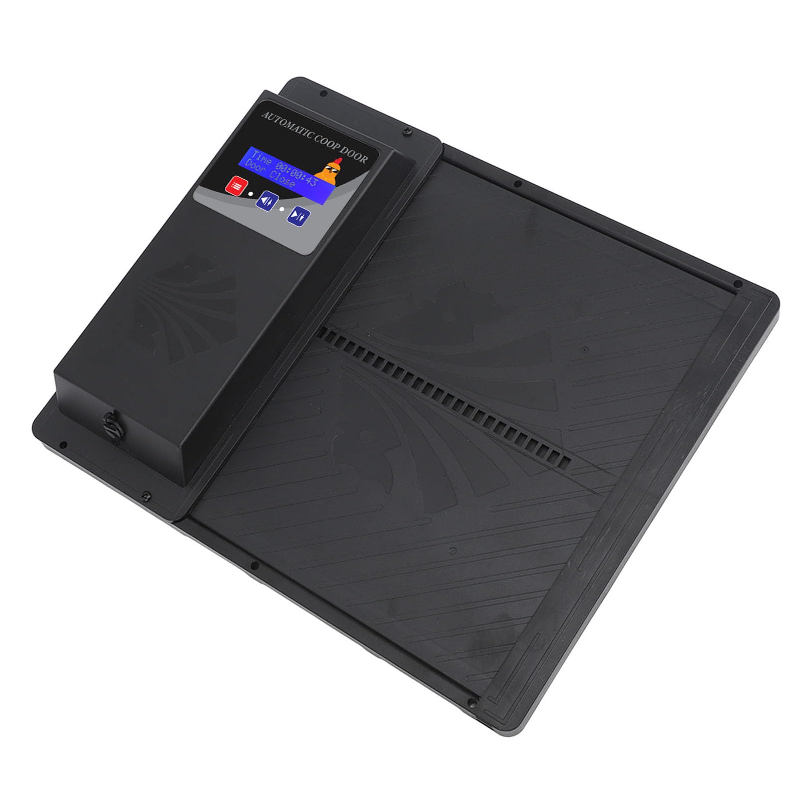 Porta automatica per pollaio, apertura orizzontale USB, apriporta automatica con timer, schermo LCD elettrico, per pollaio, schermo a LED (nero)