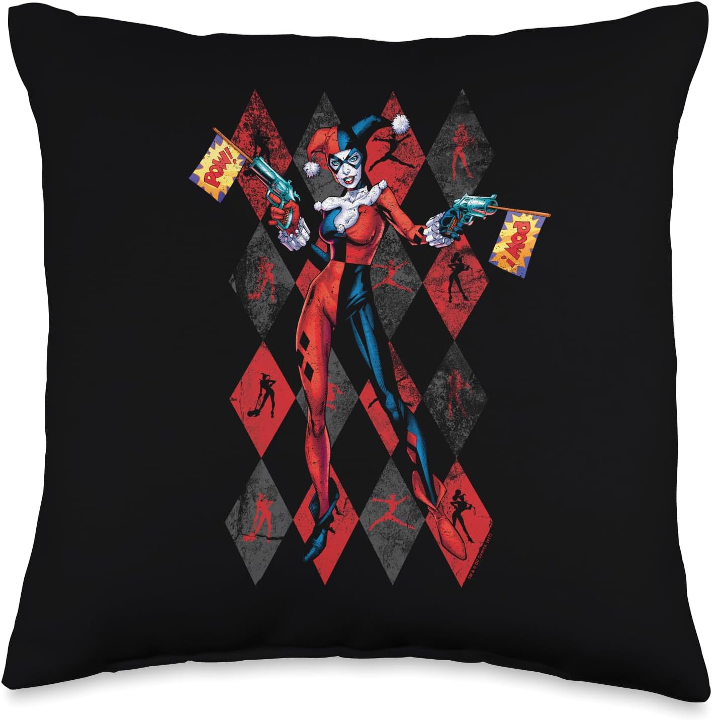 Harley Quinn Pow Pow Throw Pillow