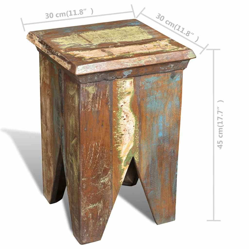 Taburete de madera maciza reciclada, estilo vintage, taburete estable, ahorra espacio, resistente a la intemperie, taburete plegable hecho a mano, ideal para cocina, balcón, jardín, exterior