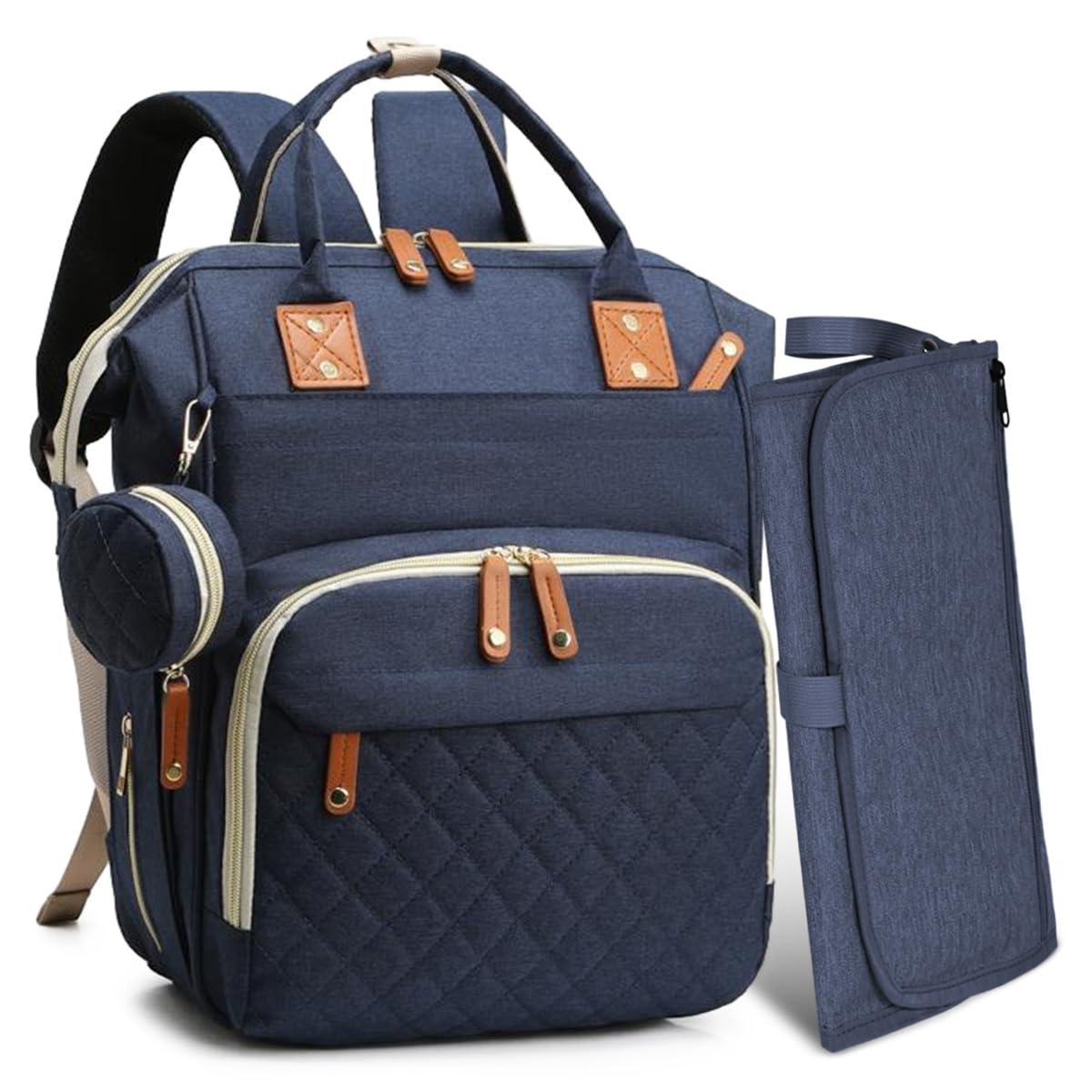 THMINS Diaper Bag Backpack,Travel Essentials Baby Bag with Changing  Pad,Waterproof Travel Diaper Bags with USB Charging Port,Stylish and Large 