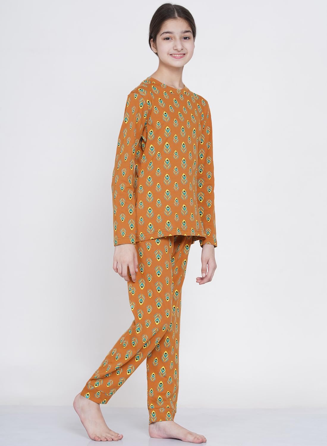 الحصري - بيجامة مريحة ناعمة مكونة من بلوزة بأكمام طويل وسروال ... - view 3