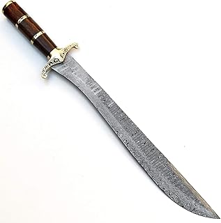 DAM-9908 Custom Handmade Spring Damascus Hunting Full tang longsword with Sheath - PAL 2000 KNIVES