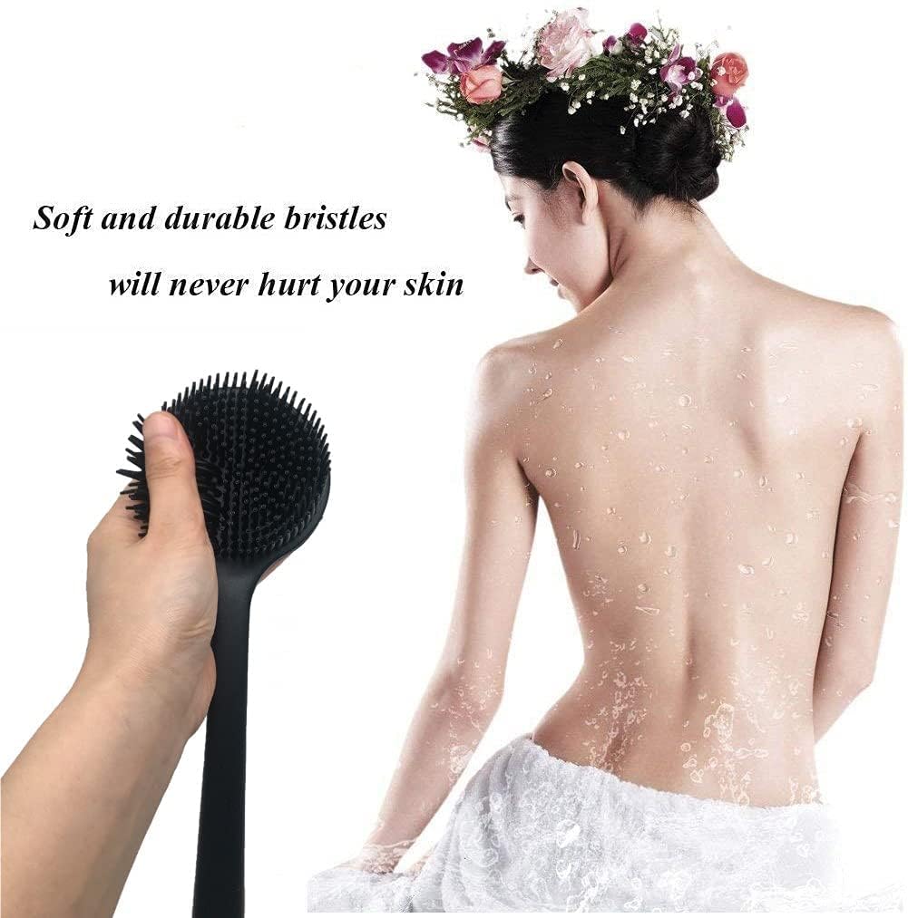 EdenPurea Silicone Body Scrubber with Long Handle, Double-Sided Bath Brush for Exfoliation & Massage - Image 2