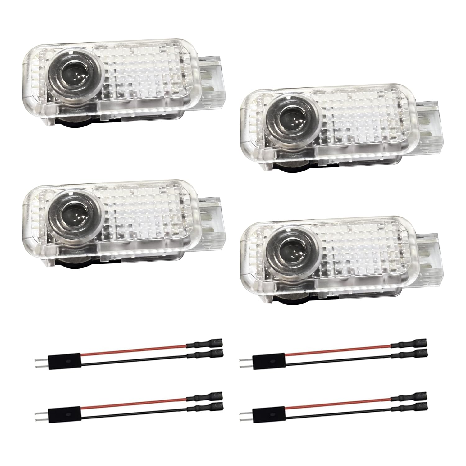 Krewua 4 Stück Viererpack Autotürlichter Auto Eingang Beleuchtung Zubehör Auto Tür Logo Projektor Lichter für A1/A3/A4/A5/A6/A7/A8/Q2/Q3/Q5/Q7/Q8/TT/R8, Licht Sehr schönes Geschenk