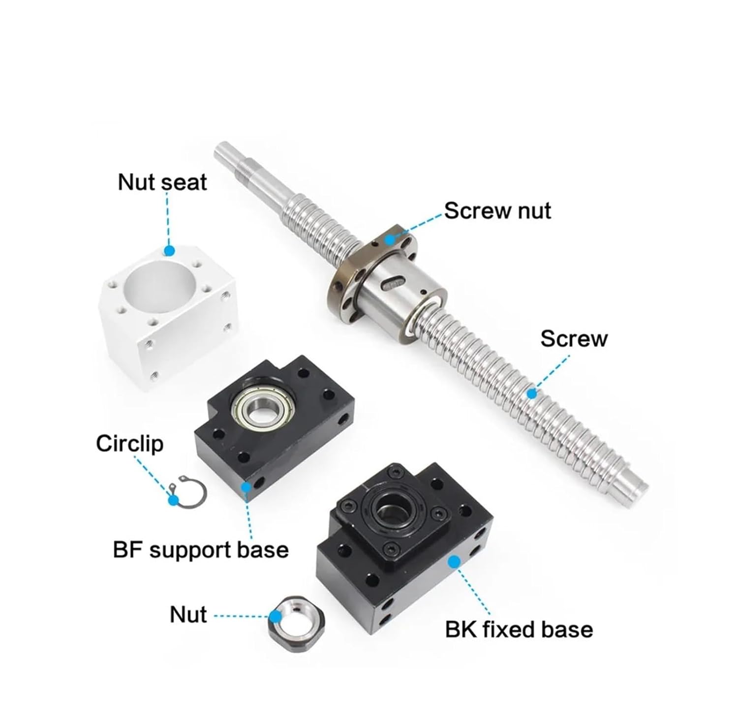 Linear Motion Ball Screw Machine Parts SFU1204 Ball Screw 150mm-1000mm CNC Parts Router Kit with Ball Nut + BK/BF10 + End Machined(300mm)
