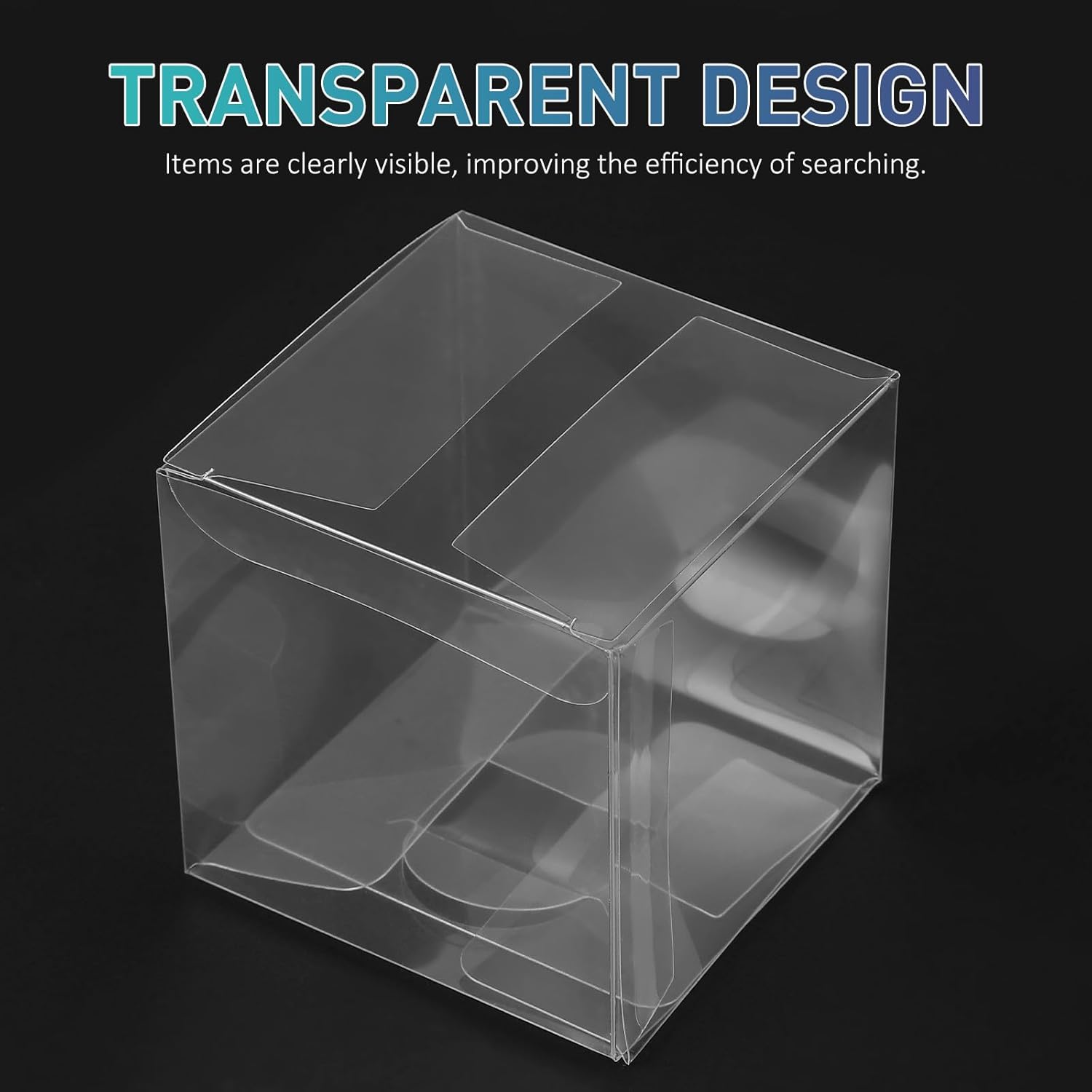 OKUMEYR 100pcs Small Plastic Packaging Boxes 6x6x6cm Pvc Favor Boxes for Wedding Shower Party Candy Dessert Treats