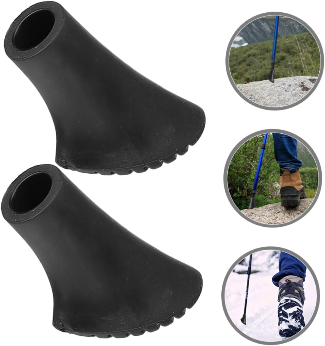 Sosoport 30pcs Trekking Pole Tips Non- Plastic Replacement Caps for Hiking Poles Wear Crutch Protectors Easy Installation for Mud