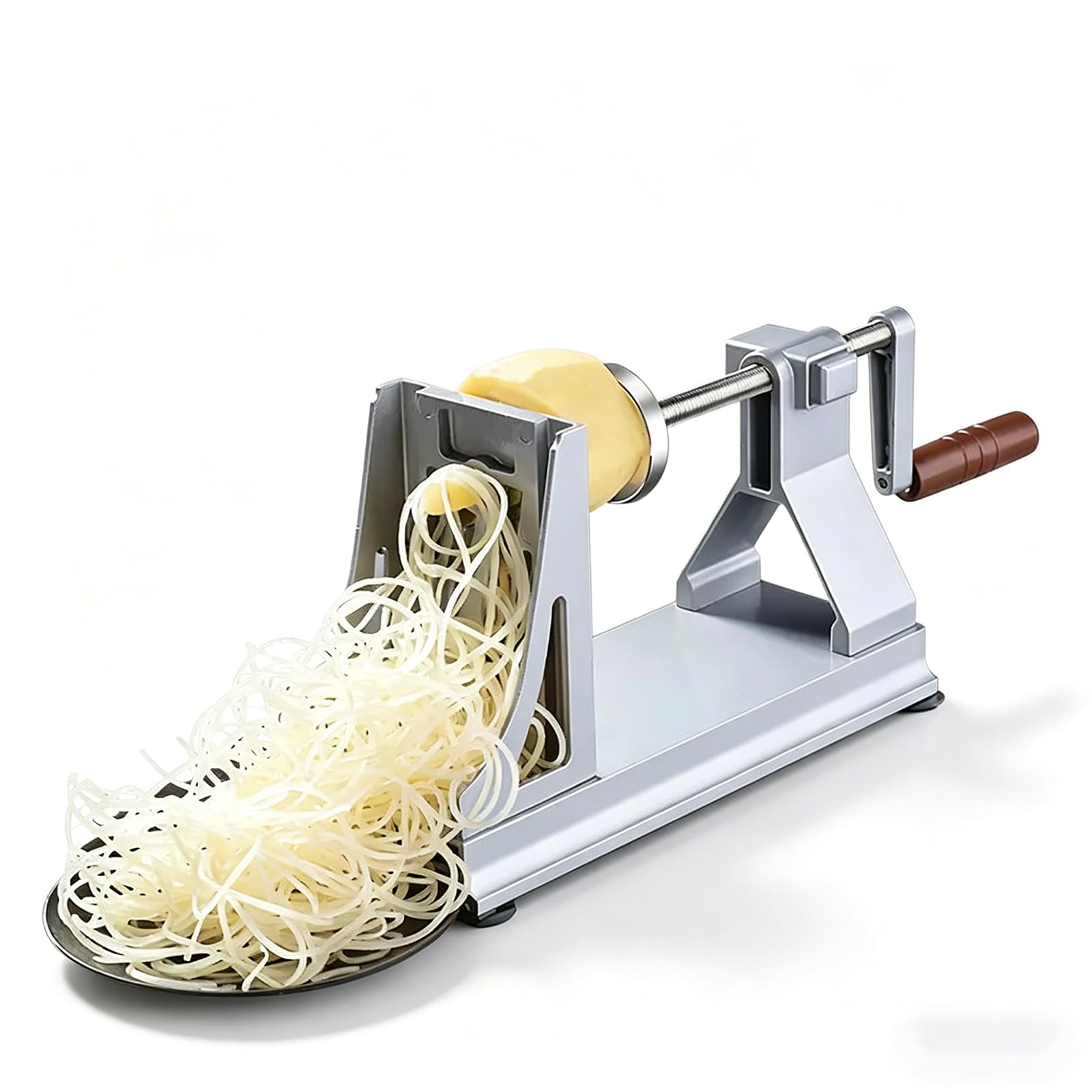 Affettatrice per patate con 3 lame, fissaggio antiscivolo, manico comodo per sminuzzare e affettare facilmente, ideale per l'uso in cucina familiare