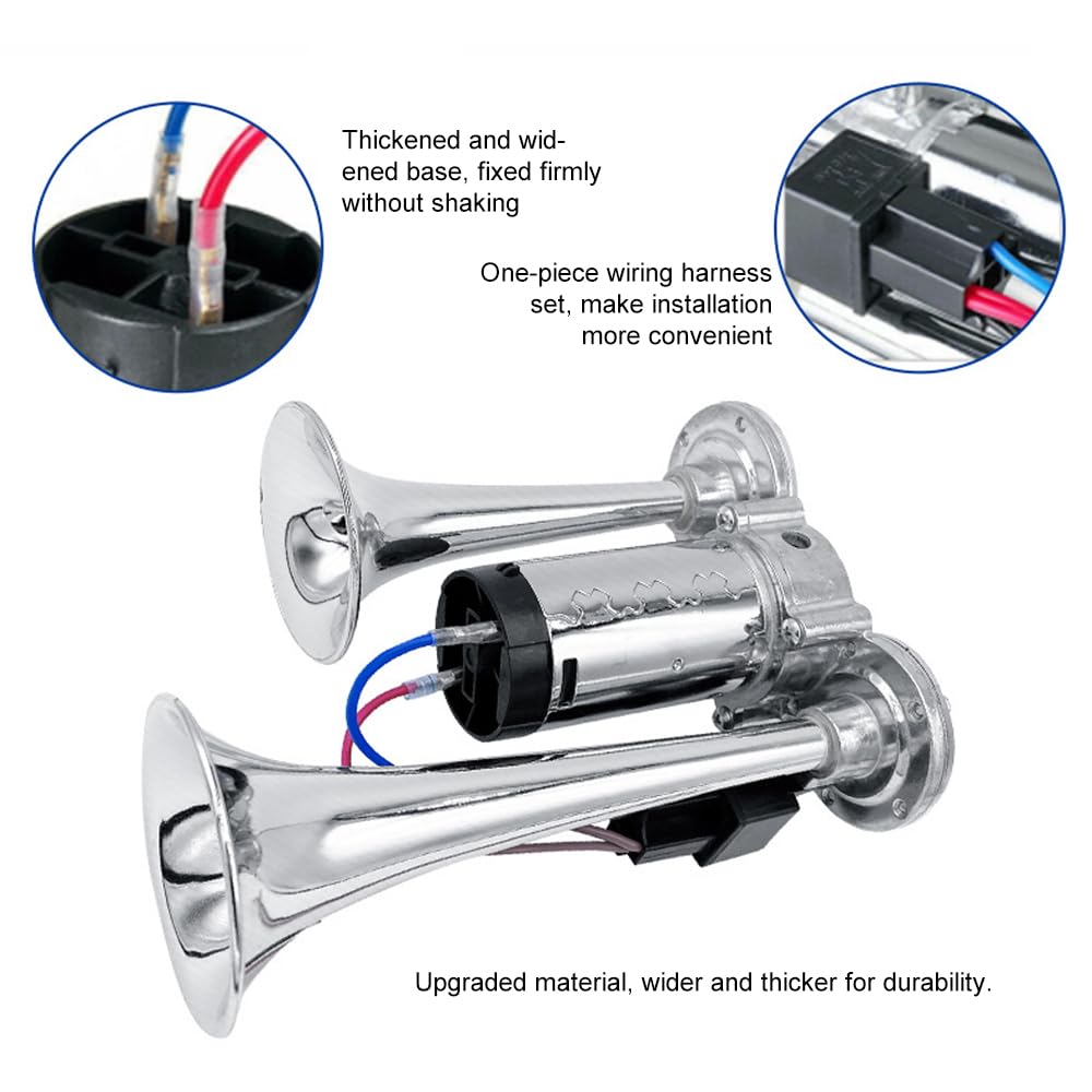 Klaxon Voiture 600DB Ultra Puissant - Double Trompette Pour Voiture, Camion, Bateau (12V/24V) - 5