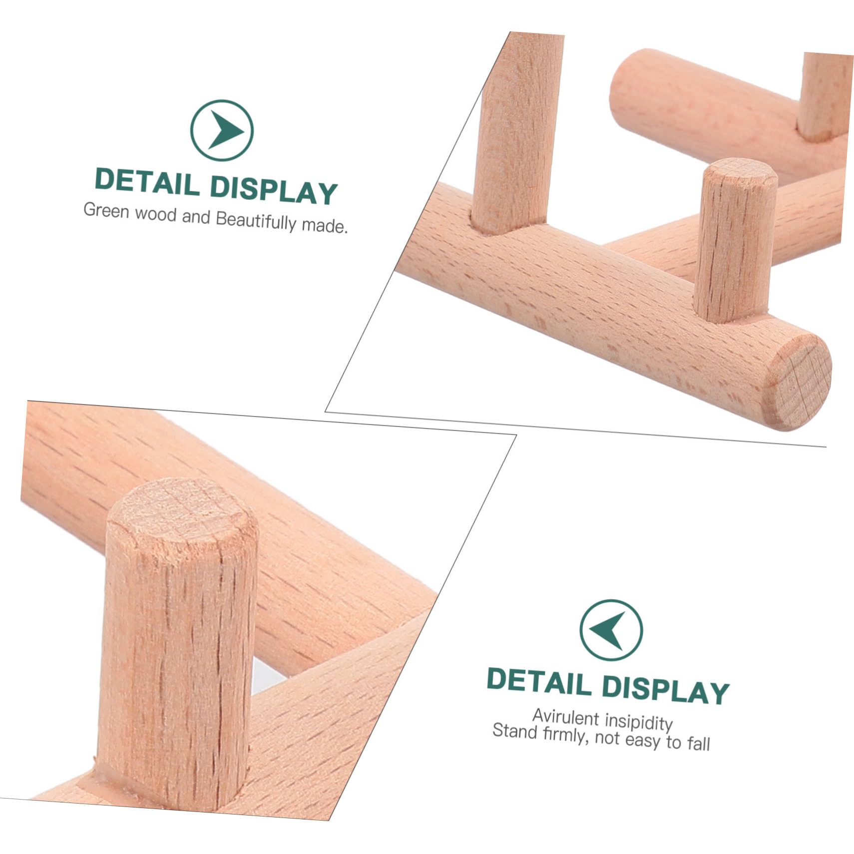 Zerodeko 2Pcs Wooden Display Holder Rack for Tea Cakes and Plates Elegant Kitchen Plate Stand Modern Design Storage Racks for Home and Mall Showcase and Space Saving