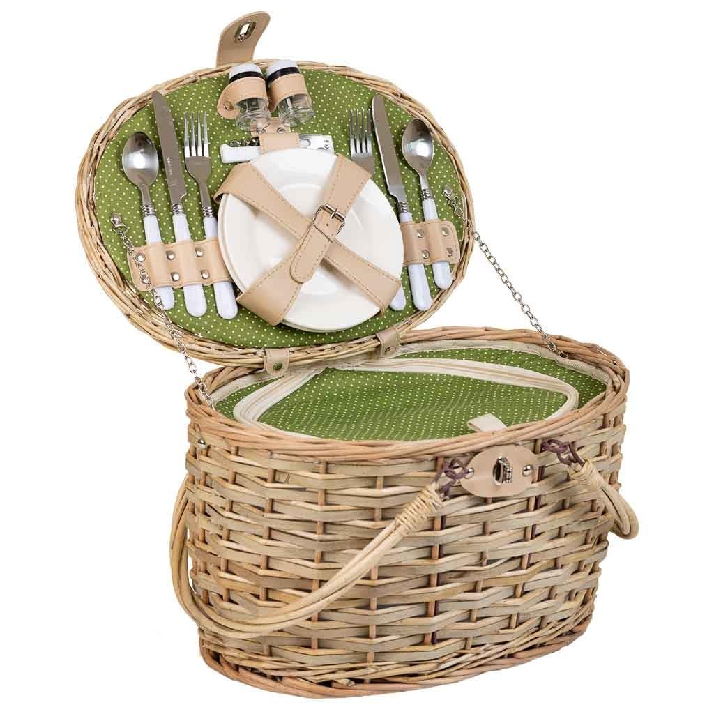 Wanderlust deco Cesta de Picnic 2 Servicios Natural
