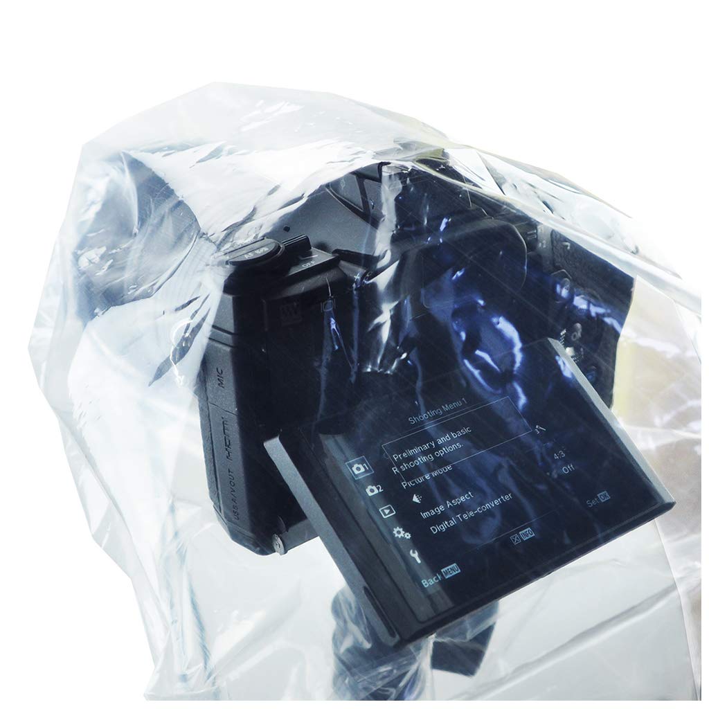JJC DSLR Camera Rain Cover - 2 Pack PE Material, Clear See-Through - Canon, Nikon, Sony & More | Buy Now With Express International Delivery