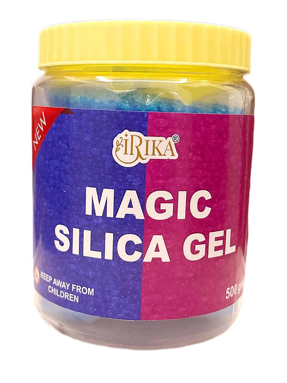 IRIKA Magic Blue Silica Gel - 500g with Jar | Reusable & Non-Toxic | Perfect for Drying Flowers for Resin Art & Craft