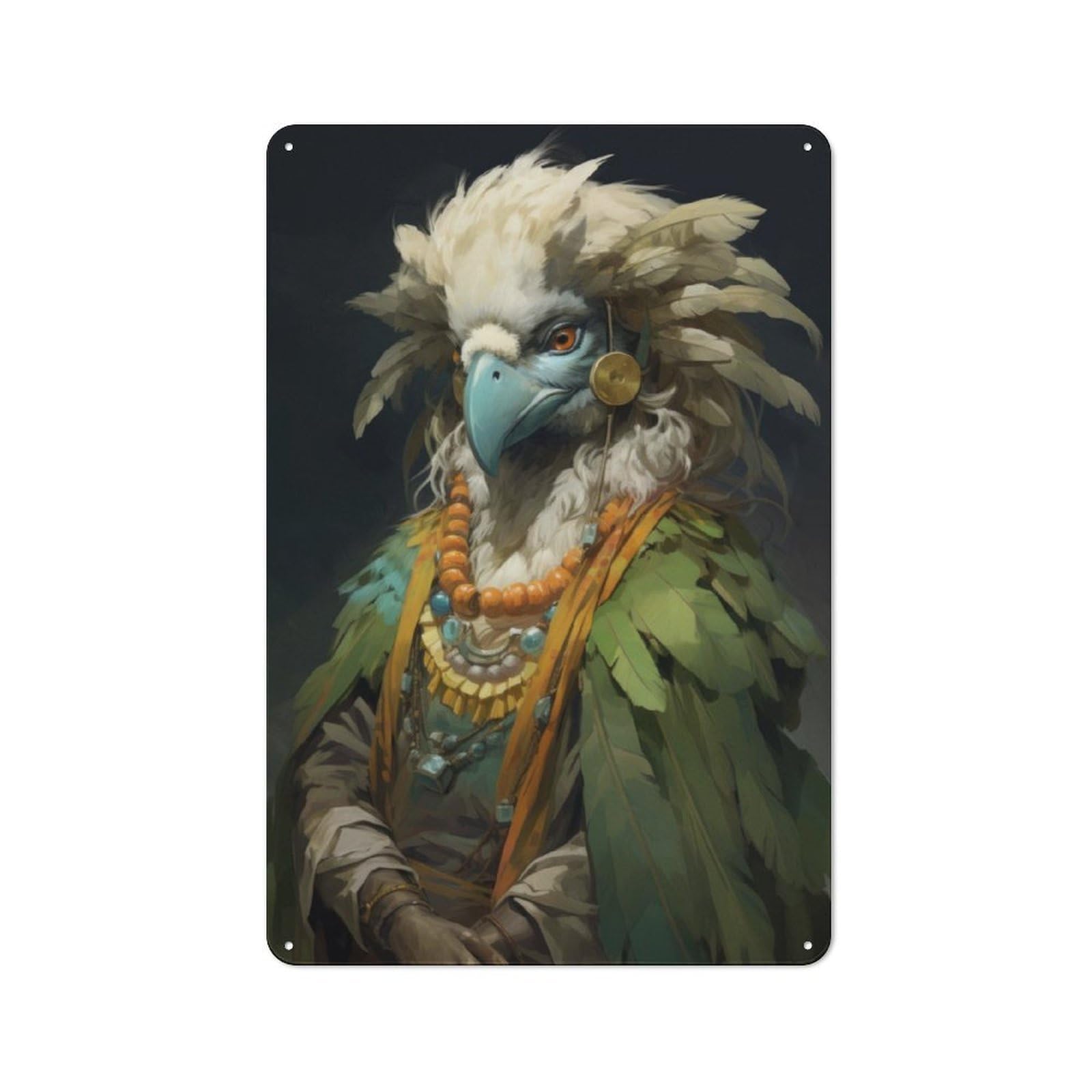 Junmoney Bird Shaman Retro-Style Metal Plaque 30X20cm For Kitchen Or Home Bar, Gift For Home Bar Enthusiasts During The Christmas Season