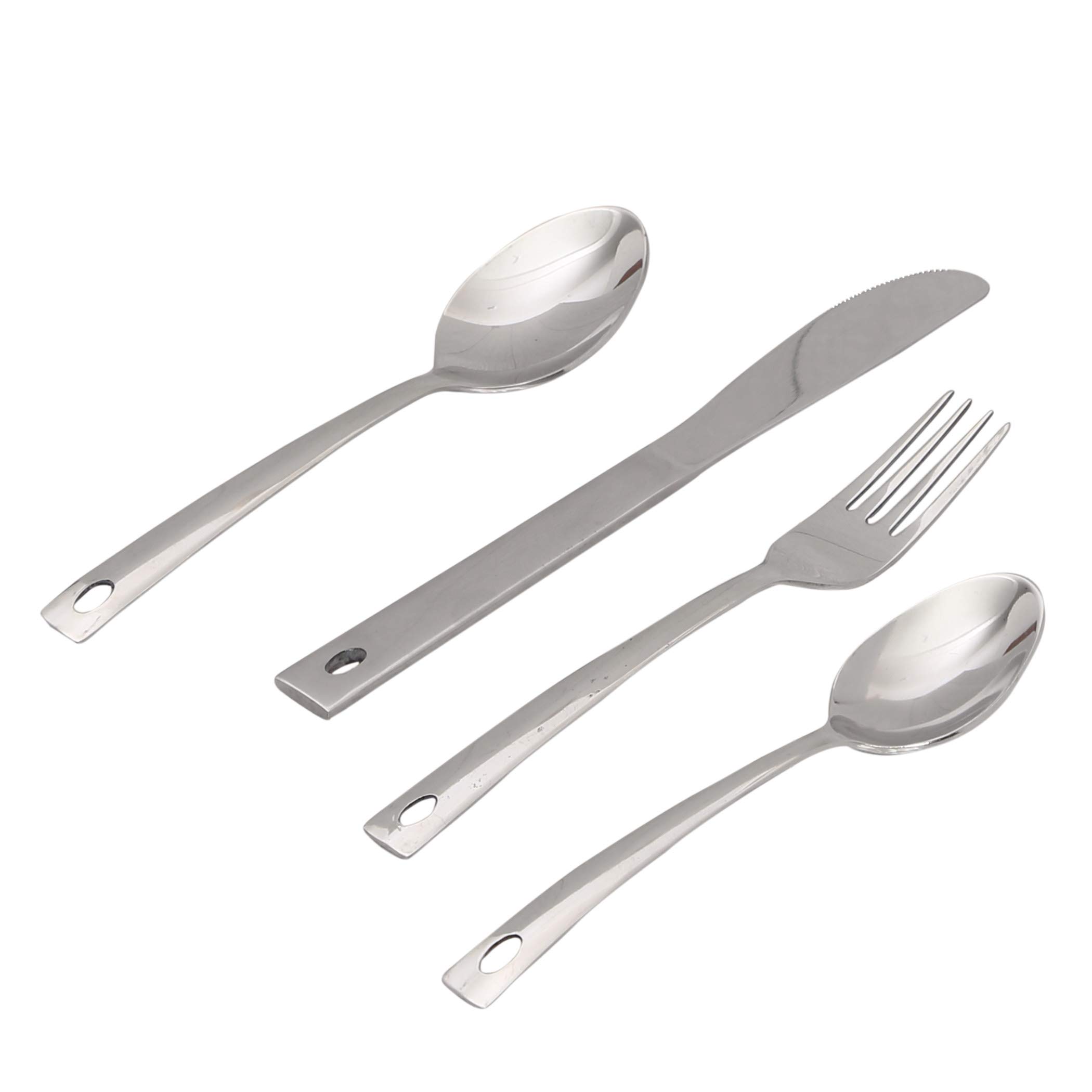 Home CentreGlister Arden Cutlery Set with Stand - 24 Pcs - Silver