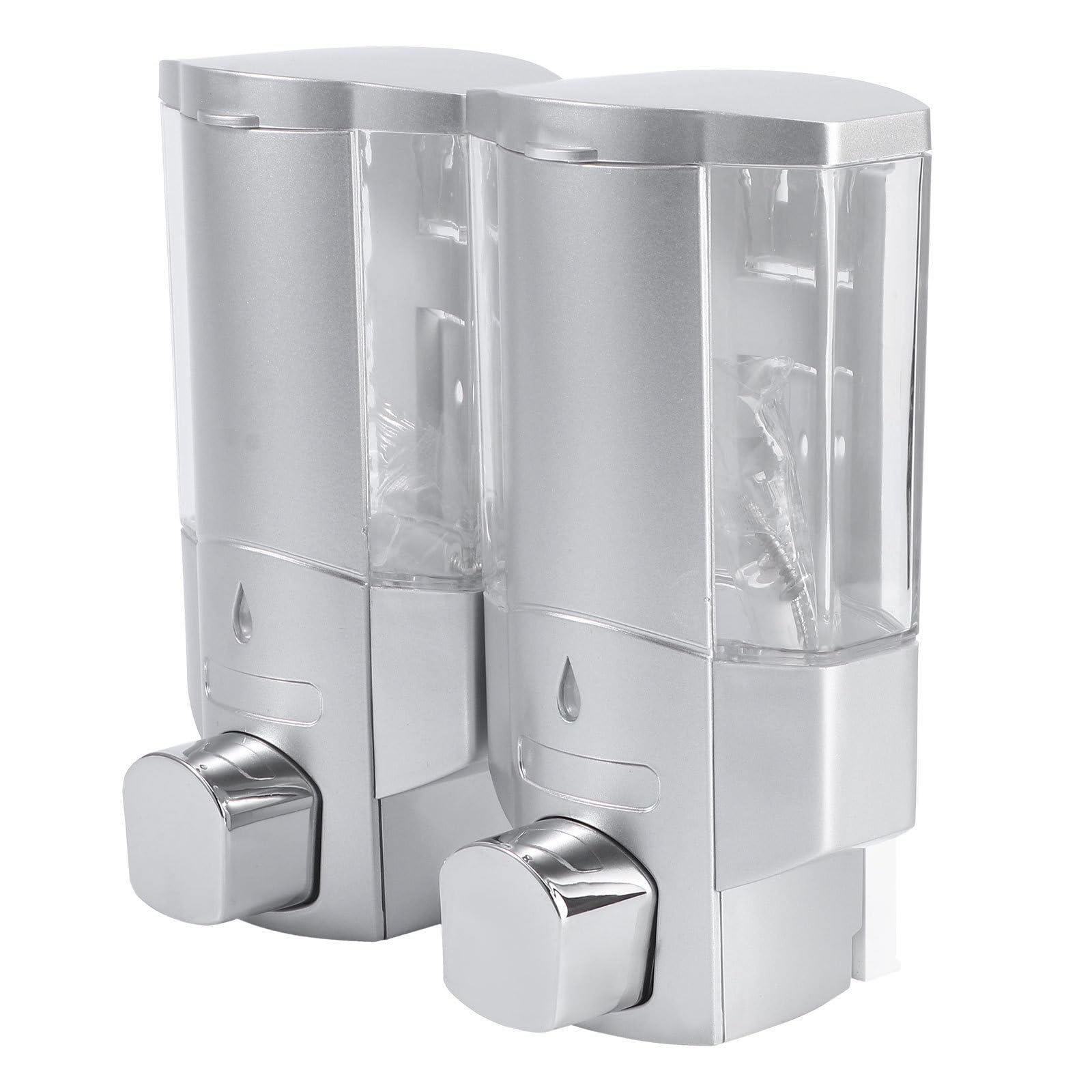 Dispensador de Jabón Líquido de Plástico Abs de 300 Ml Doble Cabezal y Ventana Transparente para Baño y Cocina en Ambiente Húmedo