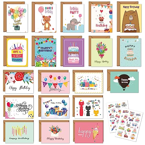 Dorart Home Set di 20 Biglietti d'Auguri di Compleanno con Buste per...