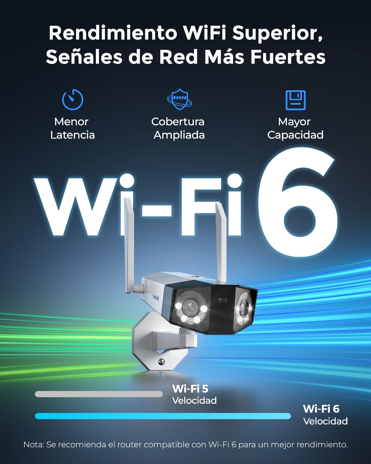Reolink Camara Vigilancia WiFi Exterior 4K Doble Lente, Duo 2 WiFi | Detección Personas/Vehículos/Mascotas, WiFi 6 Dual 2,4/5GHz, Visión Nocturna Color, Audio Bidireccional, Almacenamiento Local