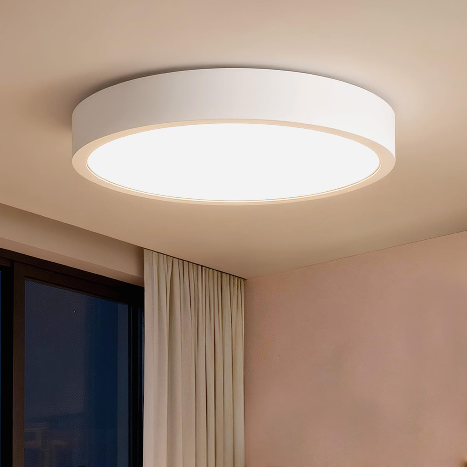 sailsco LED Deckenleuchte 30cm Flache Runde Deckenlampe 15W, 4000K, 3150LM, Moderne LED Lampe, Geeignet für Bad, Flur, Schlafzimmer, Balkon, Küche, Keller, Wohnzimmer, Weiß