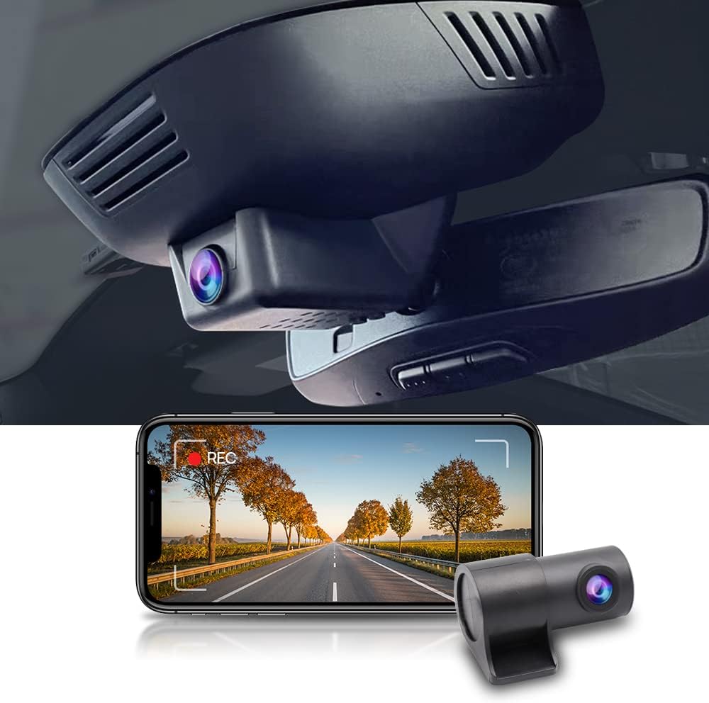 Front 4K+Rear 1080P Dash Cam Adapts for Polestar 2 2021-2026 Plus Peformance Launch Edition, OEM Look, Dual HD Video, WiFi & APP, Loop Recording, Gravity Sensor, Easy to Set, 128GB Card