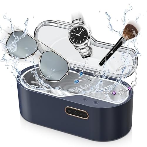 Limpiar Plata Ultrasonico, 450 ml Dispositivo Ultrasónico con 4 Ajustes de Tiempo 45 KHz, Limpiador Ultrasónico Profesional para Joyas, Gafas, Relojes, Plata, Anillos (Azul) Limpiar Plata Ultrasonico, 450 ml Dispositivo Ultrasónico con 4 Ajustes de Tiempo 45 KHz, Limpiador Ultrasónico Profesional para Joyas, Gafas, Relojes, Plata, Anillos (Azul)