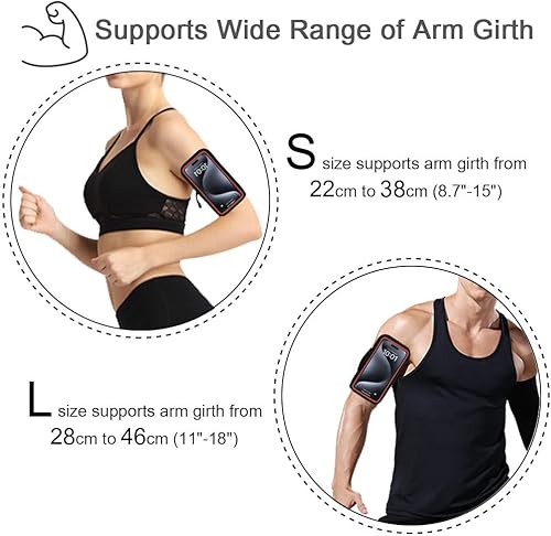 Miniatura 5 de JEMACHE Brazalete de correr para iPhone 17 16 15 14 13 Pro MaxPlus, Samsung Galaxy S25 S24 S23 UltraPlus, bolsa de brazo con hebilla G para