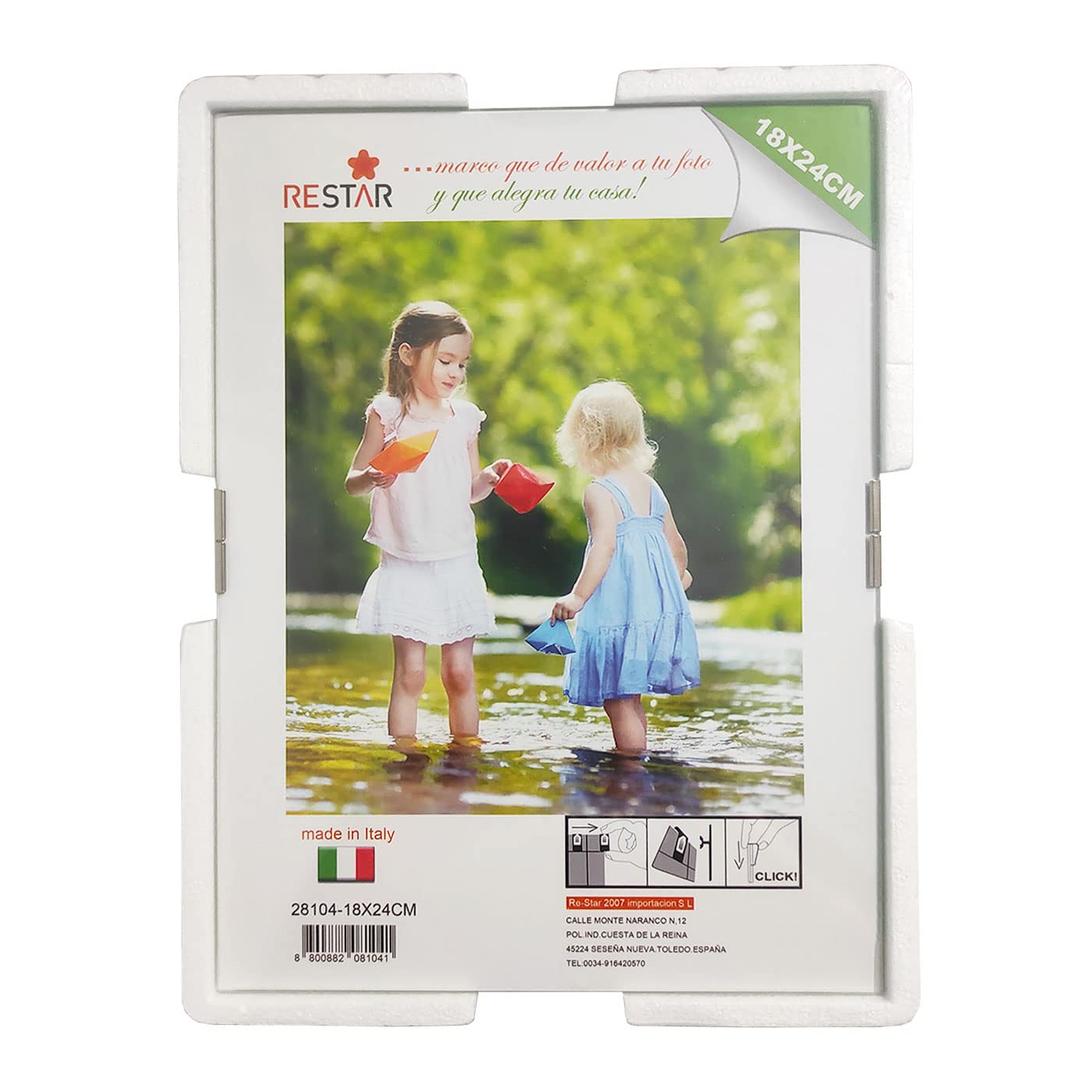 Acan Cornice portafoto con chiusure a clip, 10 x 15 cm, portafoto, supporto senza cornice, per foto, metacrilato, certificati e souvenir da appendere a parete