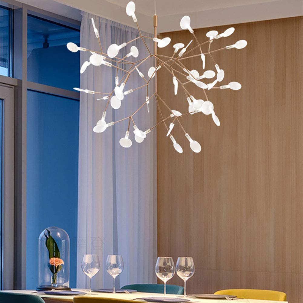 Granestner Fireworks Chandelier Modern Sputnik Chandelier 81 Lights Led Pendant Lighting Simple Modern Ceiling Light Fixture for Hallway Bar Kitchen,White,45 Lights