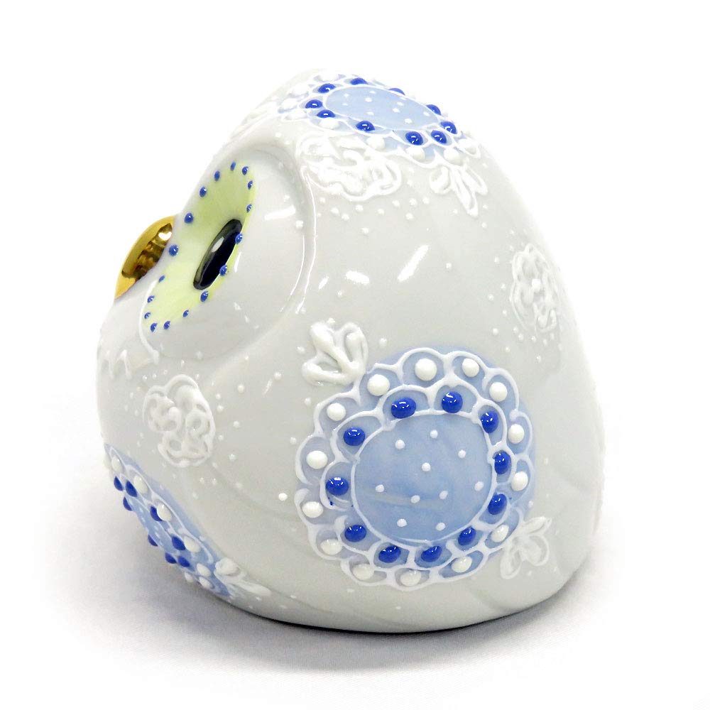 Amazon.co.jp: 開運 置物 九谷焼 玉 ふくろう 盛(青) 陶器 プレゼント