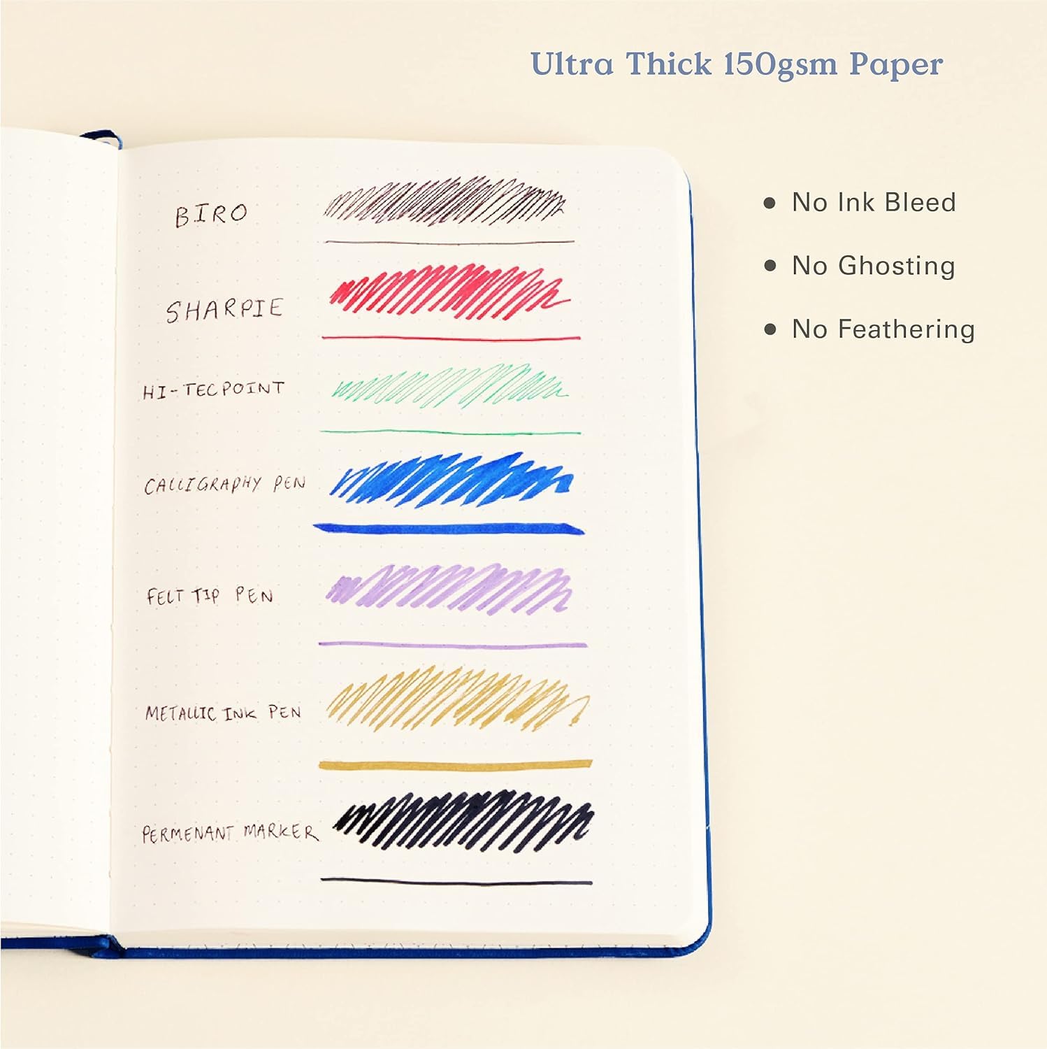 Ottergami Notatnik Dot Grid A5 | Luxury Bullet Journal/Journal | Papier z siatką kropkową 150 g/m2 | The Pro by (brązowy)
