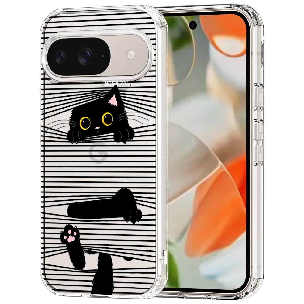 MOSNOVO Case for Google Pixel 9 & Pixel 9 Pro, [Buffertech 6.6ft Military-Grade Drop Protection] [Anti Peel Off Tech] Clear TPU Bumper Phone Case