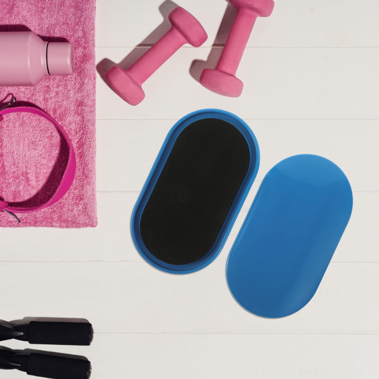 TOYANDONA 2 Stück Fitness Sliders Oval rutschfest Trainingsscheiben für Effektives Ganzkörpertraining Pilates Workout Fitnessgeräte Zuhause Blaue Gleitscheiben zur Verbesserung der