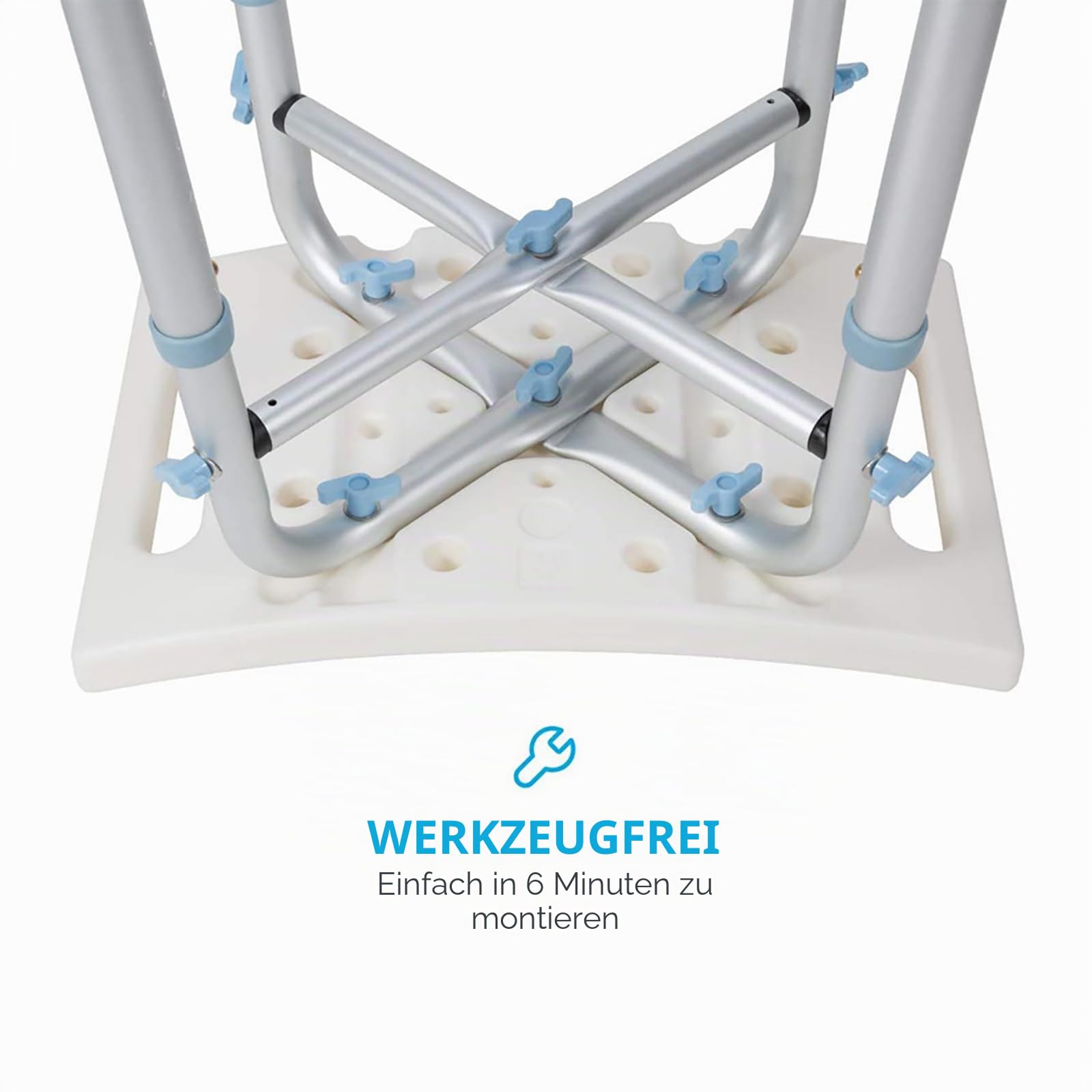 NEWFUN Duschstuhl Für Senioren, Höhenverstellbarer Duschhocker 150 KG