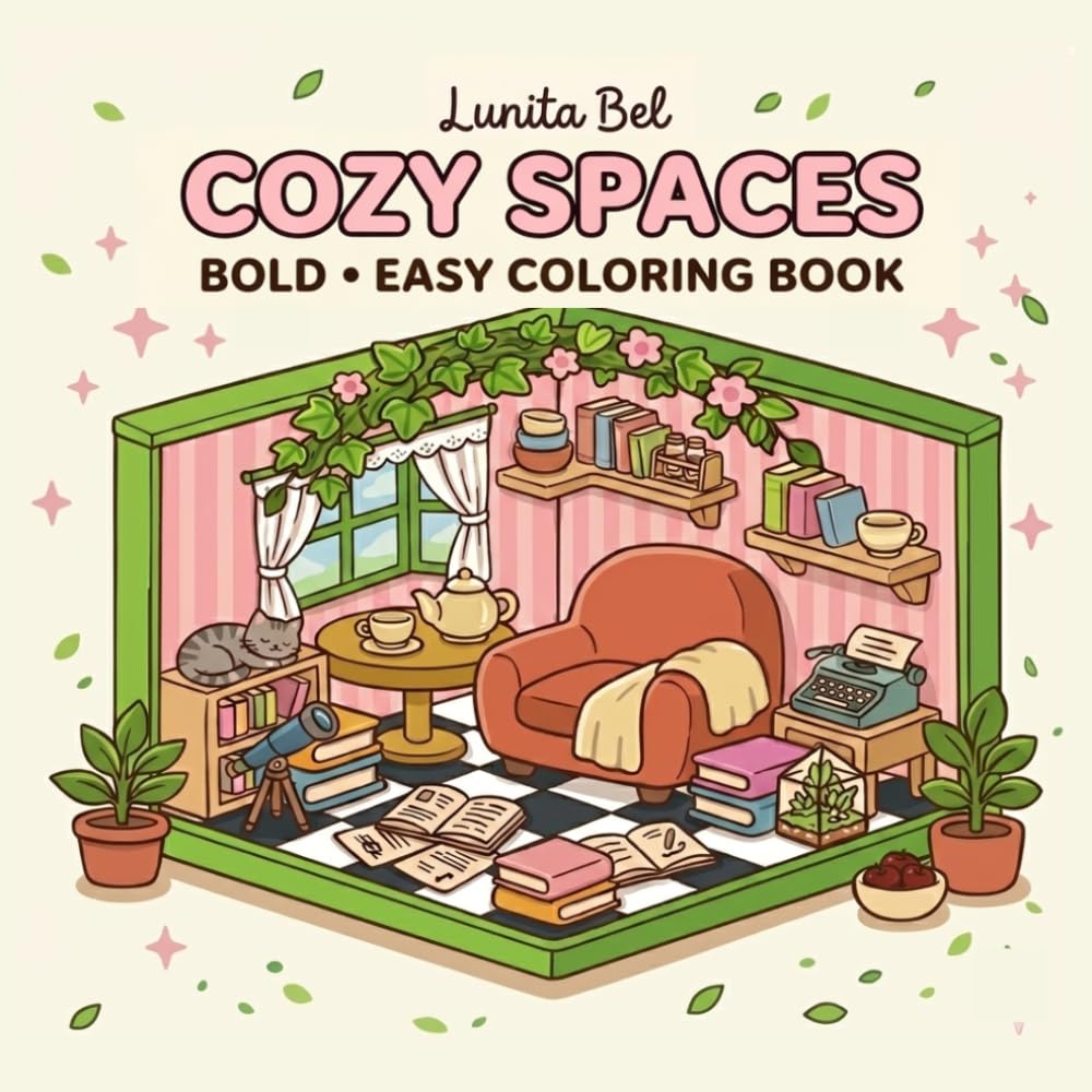 cozy spaces: Coloring Book for Adults and Teens, Super Cute Designs of Cozy, Hygge Spaces for Relaxation (Cozy Spaces Coloring)