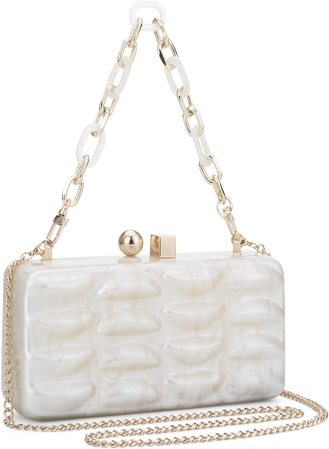 Gets Acrylic Clutch Purses for Women Marble Evening Clutch Bag Shell Pattern Purse Handbag for Wedding Cocktail Party Prom