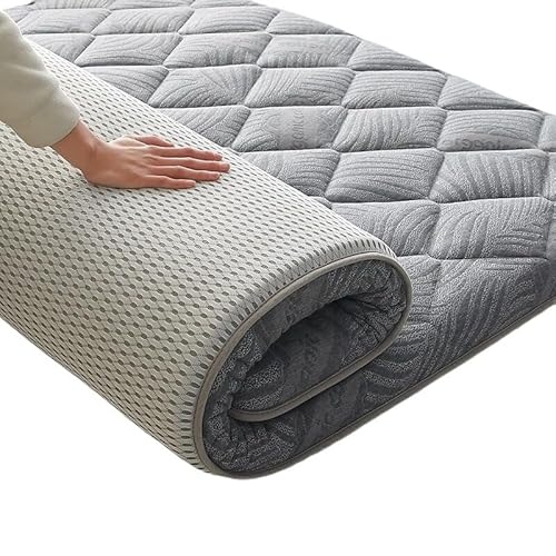 Premium Dual-Sided Memory Foam Mattress Topper with Cooling Gel Infusion - Enhance Sleep Comfort and Support for All Sleepers (Gray, Full)