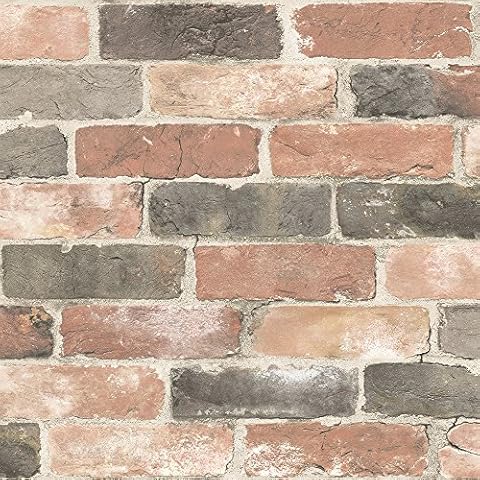 NuWallpaper Newport Reclaimed Brick Wallpaper Cover