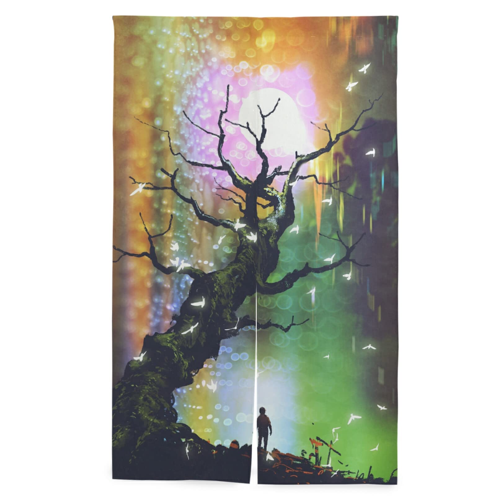 のれん　満月 Amazon｜のれん ファンタジー 夢 想像 満月 ILIUEND 暖簾 ノレン