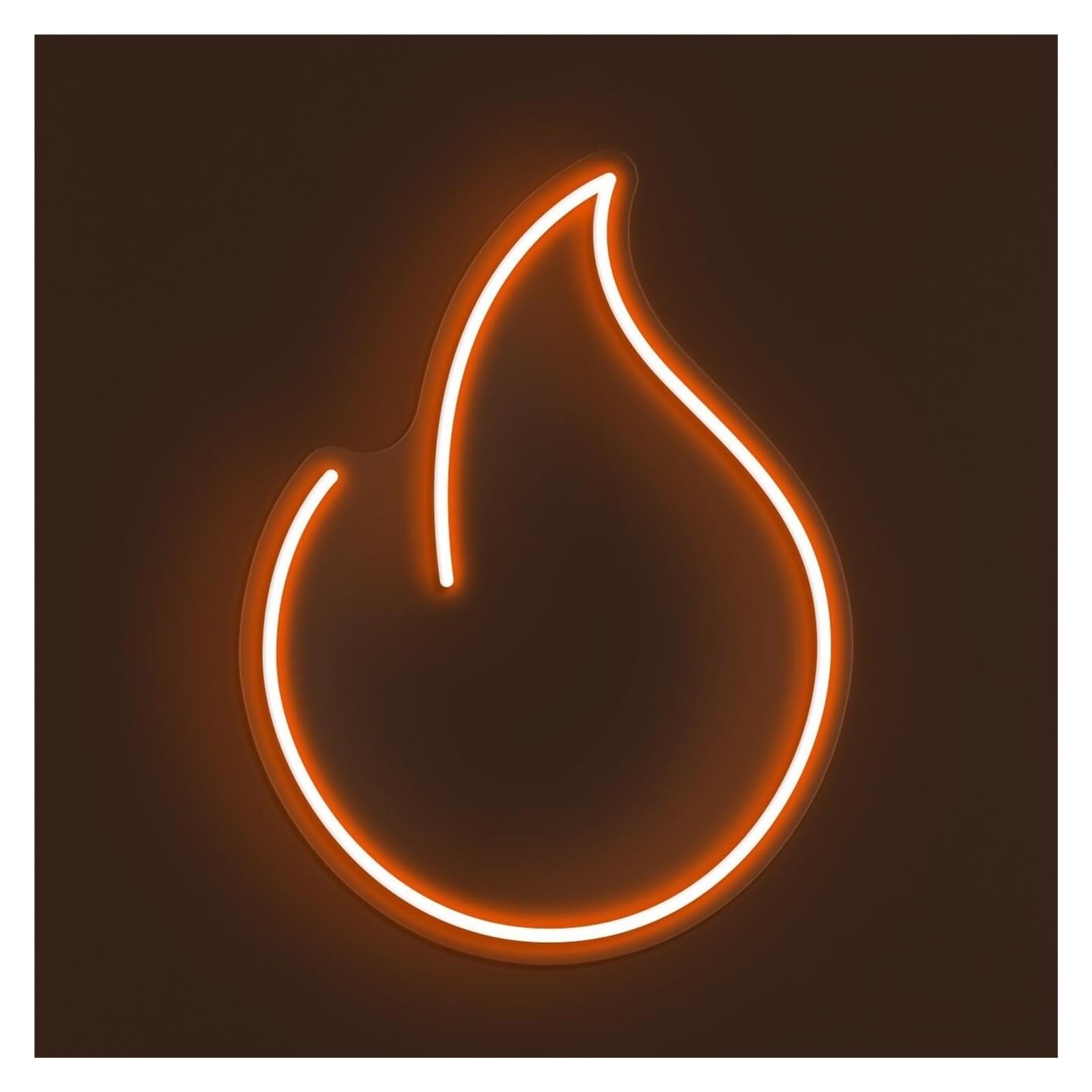 Rongch Orange Hanging Art Signs Simple Fire Neon Sign, Suitable For Cafe Wall Decor With Brightness Adjustable 30Cm(Orange)