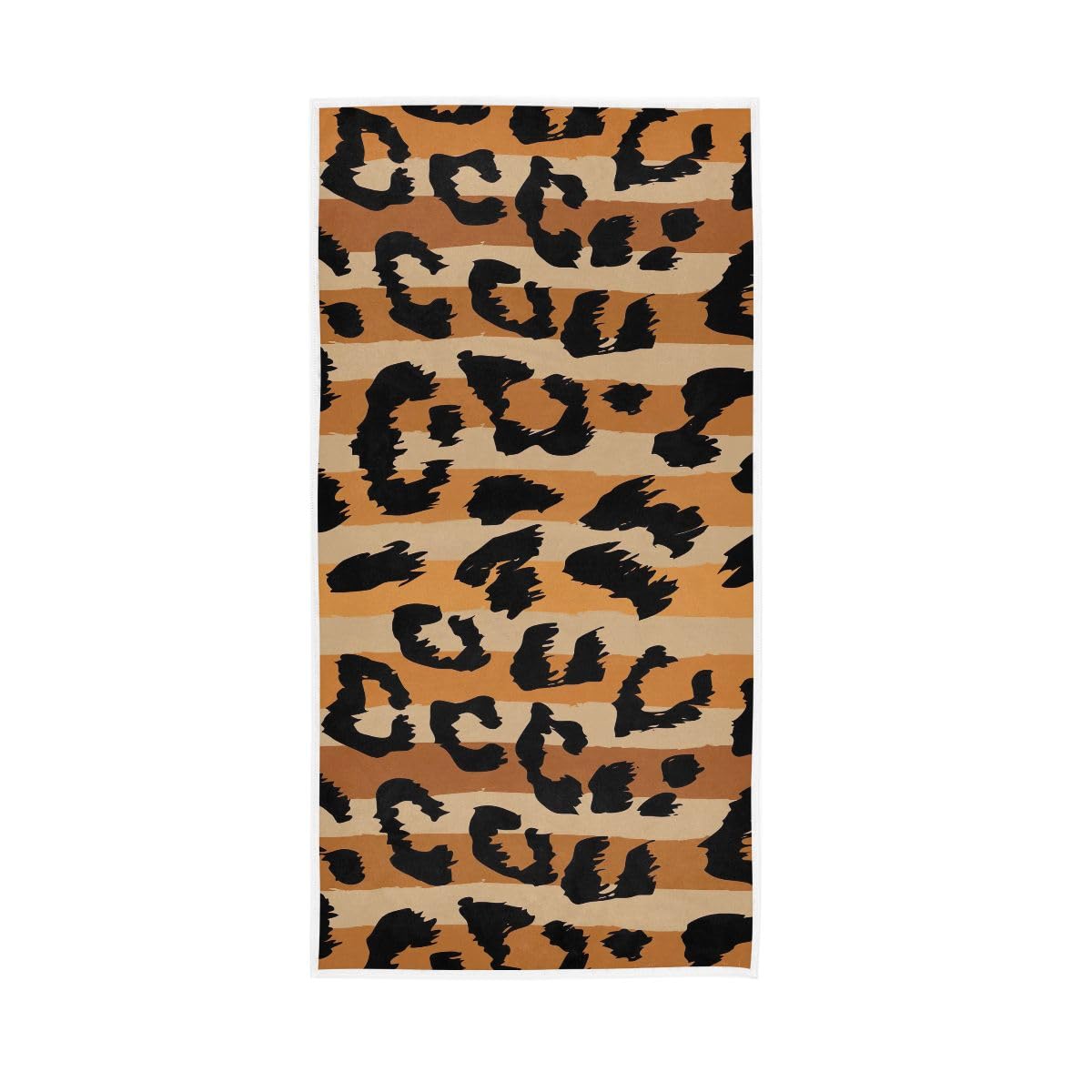 HUYGD Leopard Stripes Hand Towels, 15 x 30 Inches, Soft Highly Absorbent Towels for Bathroom Gym Hotel