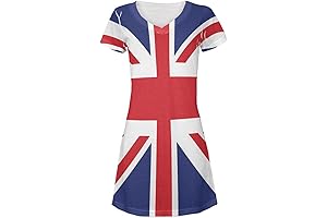 British Flag Union Jack Juniors V-Neck Beach Cover-Up Dress