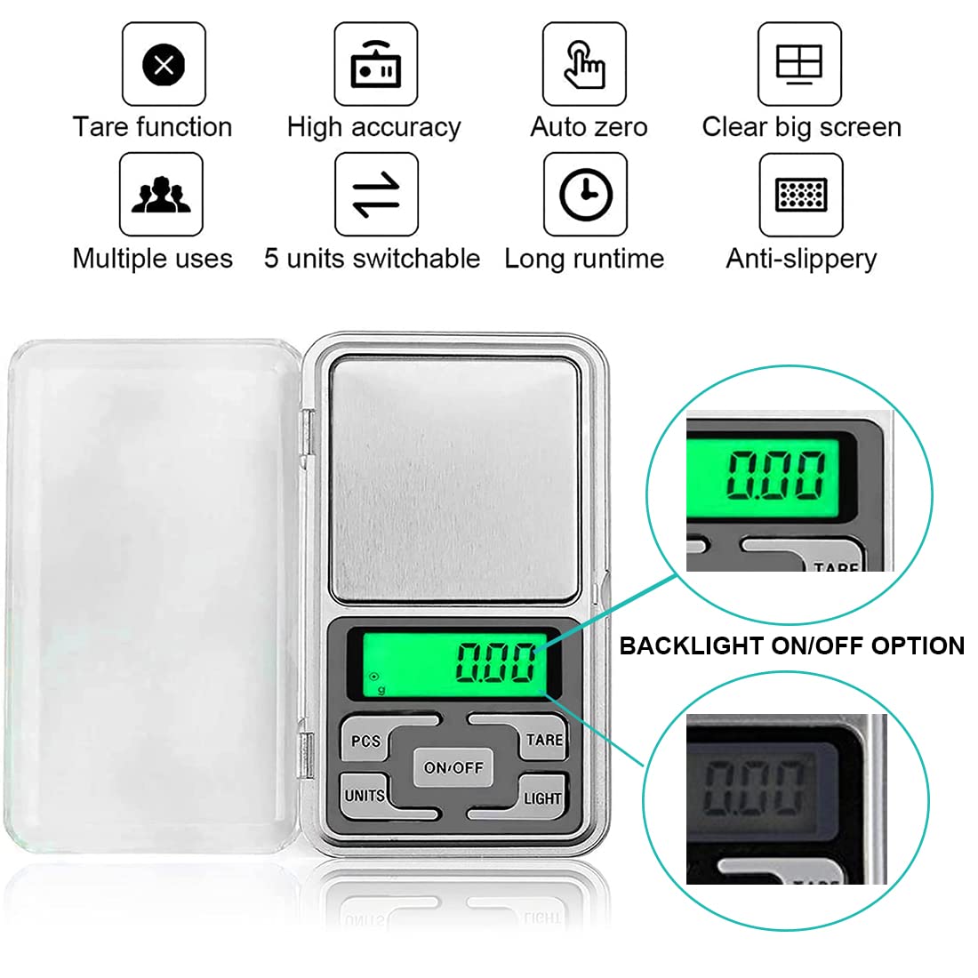 Dr. Care Digital Jewellery Scale – Ultra-Accurate Electronic Weighing Machine for Gold, Silver & Jewellery – 0.01g to 200g Capacity, Compact Design for Shops & Professionals (Silver) - Image 2 thumbnail
