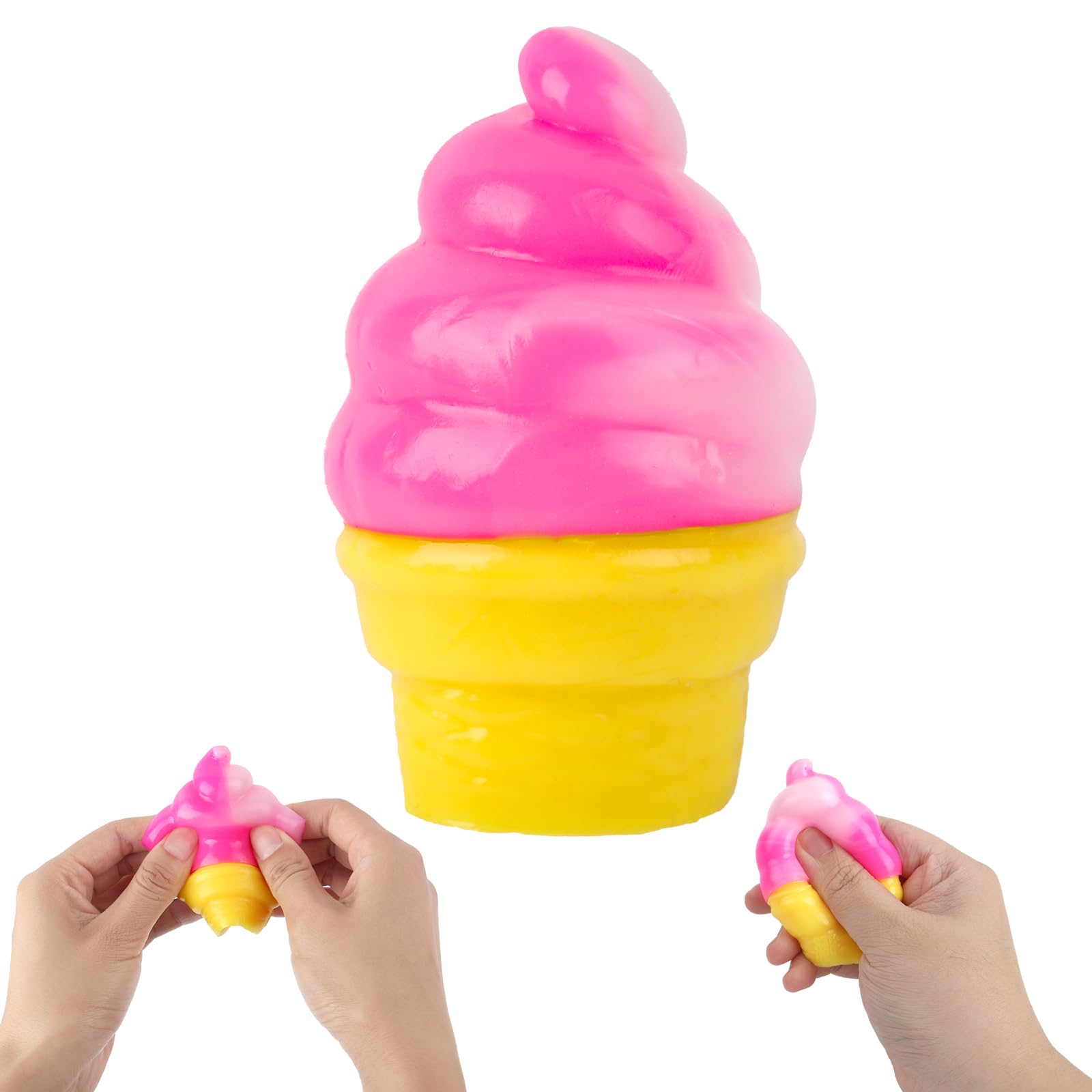 Pink Ice Cream Squishy Stress Relief Toys, Cute Fidget Toys Squishies